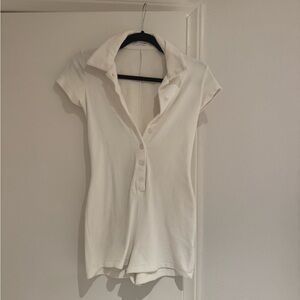 Frankie's Bikinis White Button Down Shirt